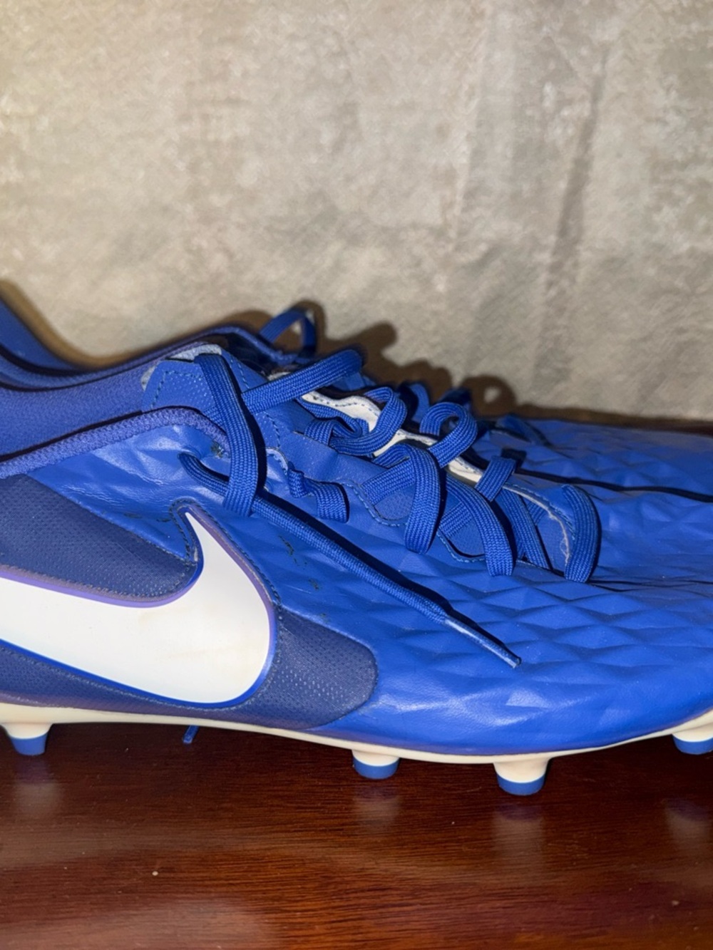 Nike Soccer Cleats size13 Tiempo Legend 8 FG Blue White Firm Ground Football Pro